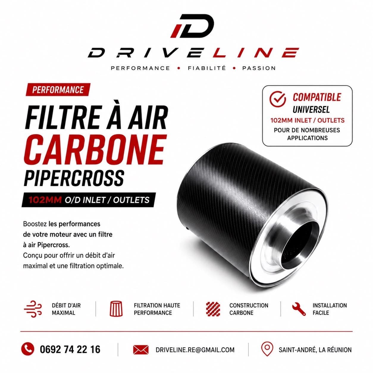 Filtre à air carbone